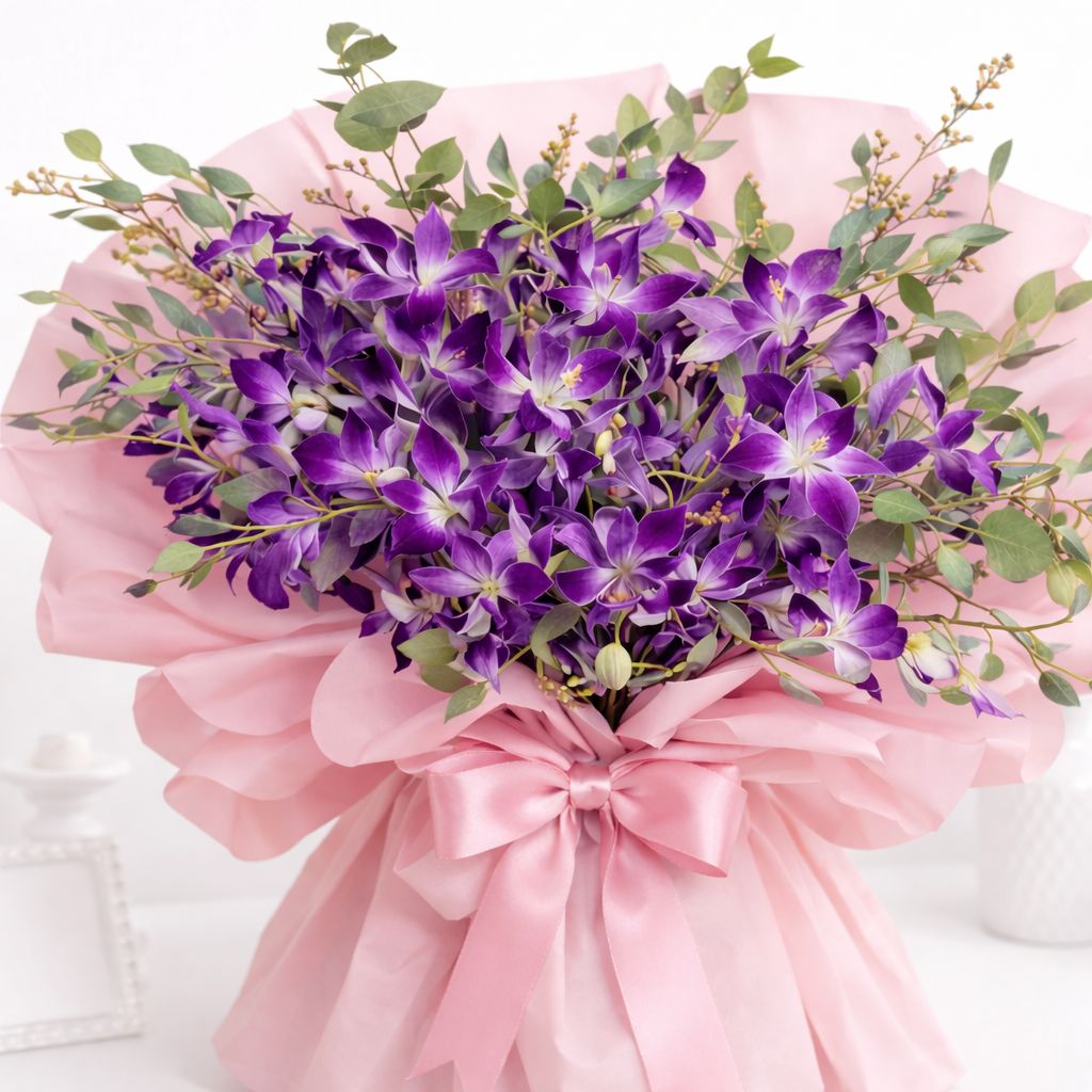 Lavish Purple Orchid(7 Stems)