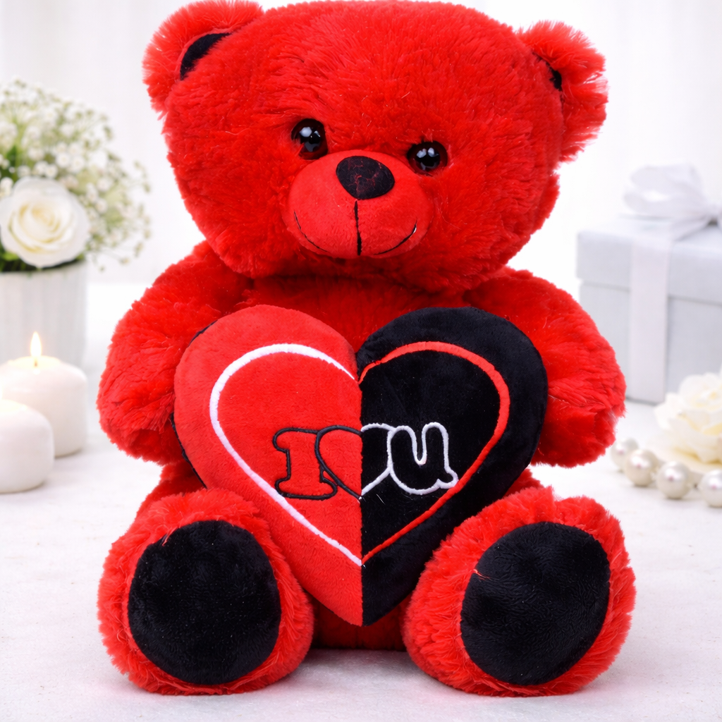 Valentine chocolate box with “Love You” letters and heart chocolates