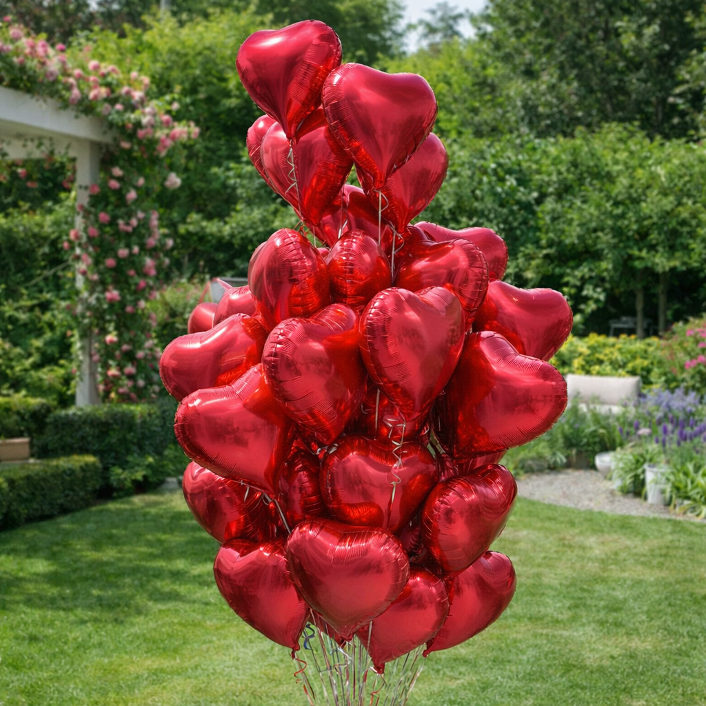 Mega 35 Heart Balloons Cluster