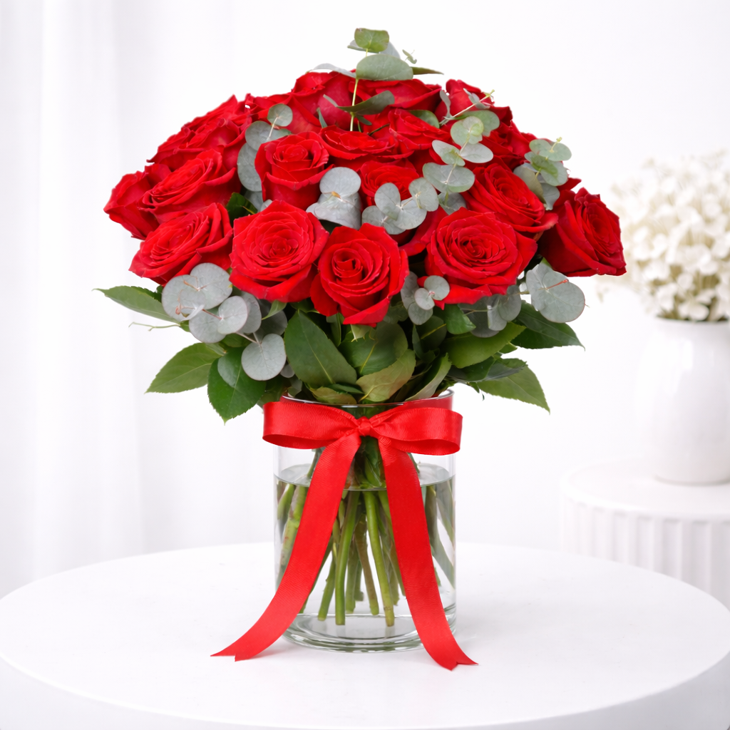 Endless 21 Red Roses Vase