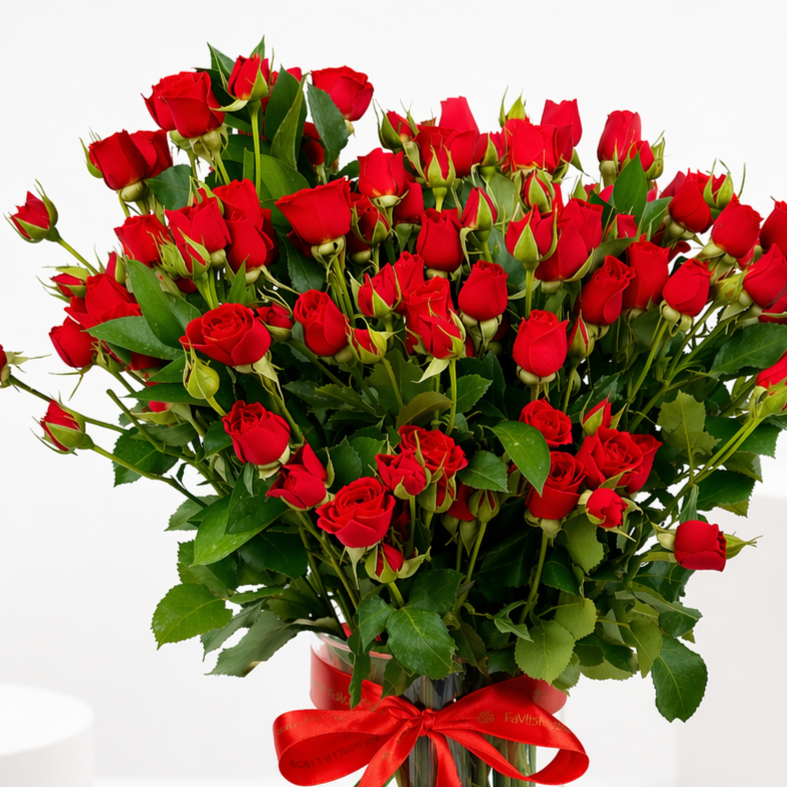 15 Red Spray Rose Passion Vase