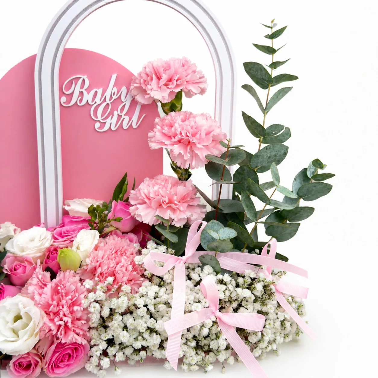 Luxury Baby Girl welcome floral arrangement in Dubai