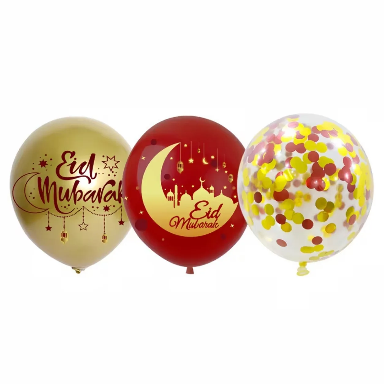 Eid Mubarak party balloons trio