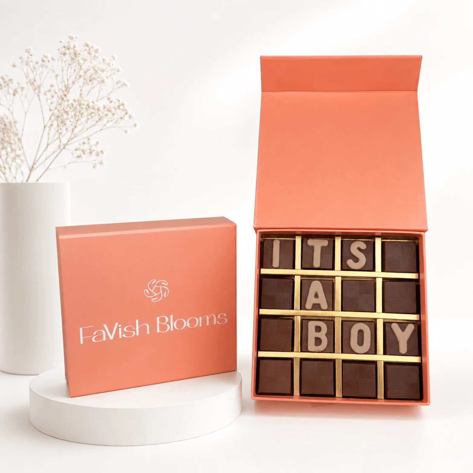 Luxury “It’s a Boy” chocolate gift box by FaVish Blooms