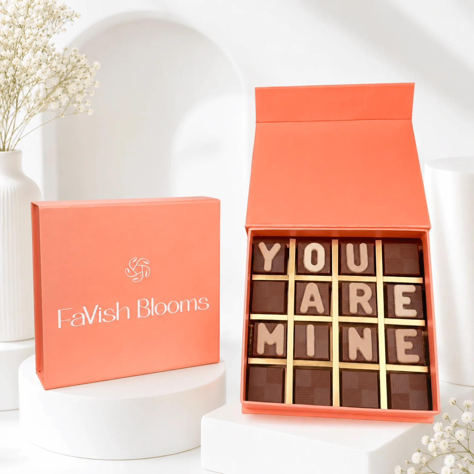 Luxury “You Are Mine” chocolate gift box by FaVish Blooms