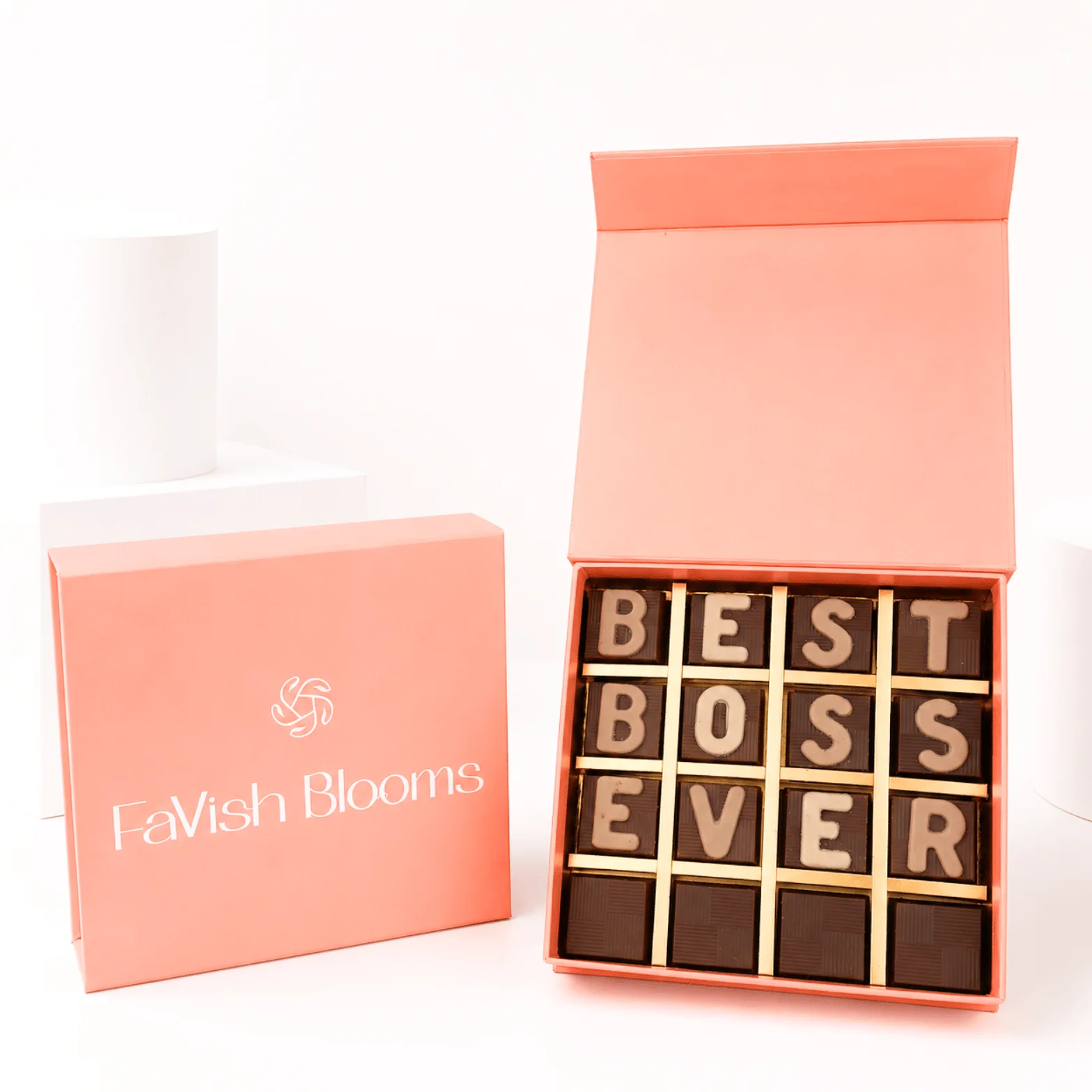 Luxury “Best Boss Ever” chocolate gift box by FaVish Blooms