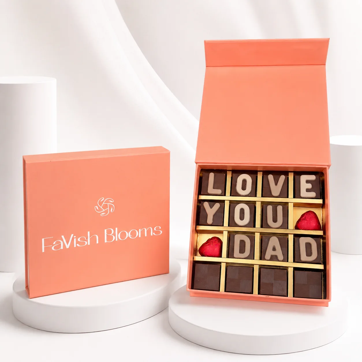 Luxury “Love You Dad” chocolate gift box by FaVish Blooms