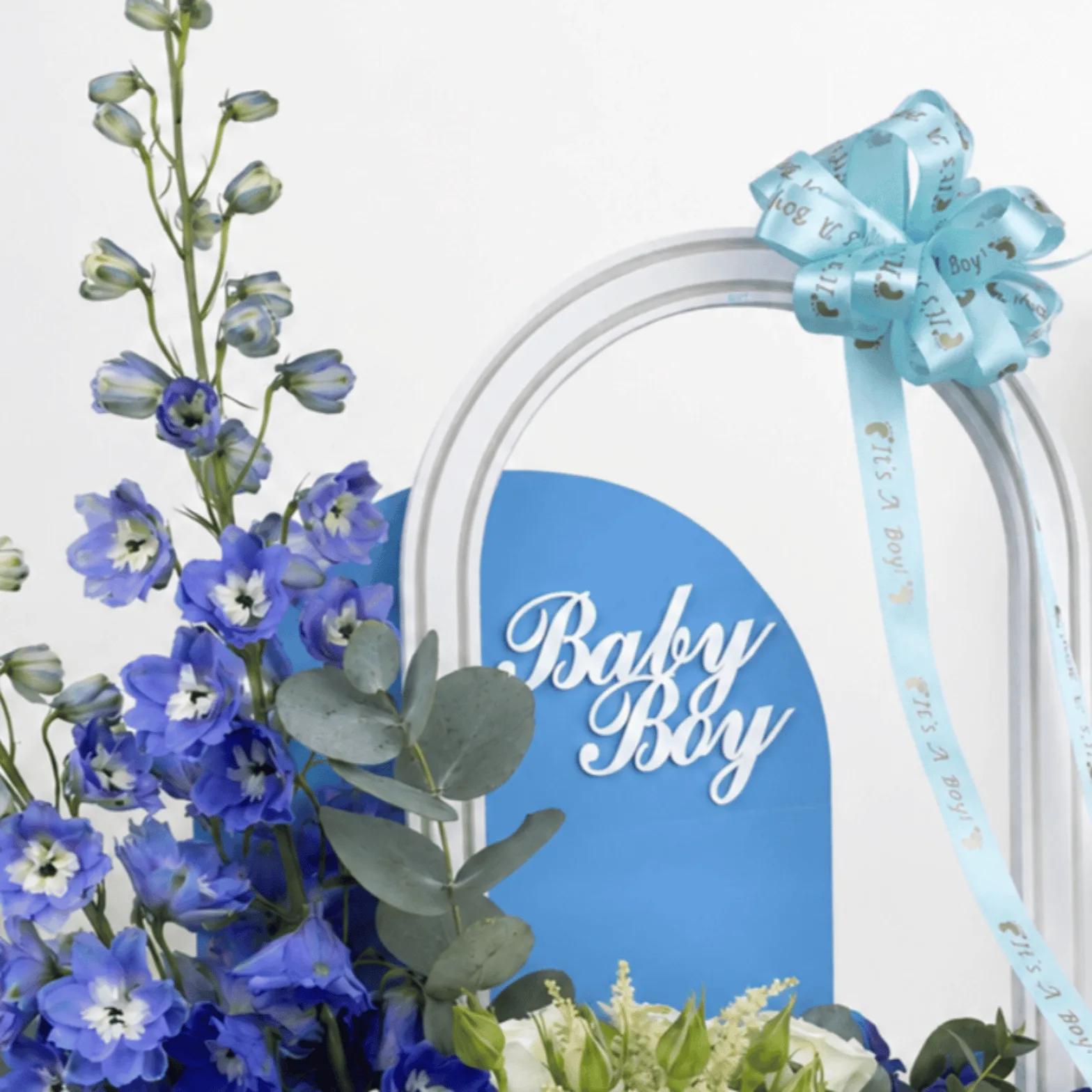 Welcome Baby Boy Floral Tray